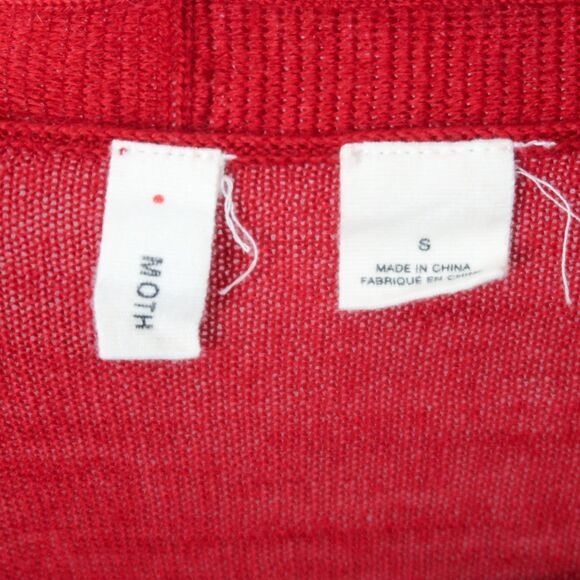 Anthropologie Moth Womens Sweater Size Small Red Wool Blend Long Sleeve - Picture 3 of 11